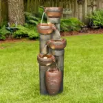 39.7''H 5-Tiered Garden Outdoor Fountain with Warm LED Light