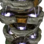 47.2"H Stacked Shale Garden Outdoor Fountain with LED Light