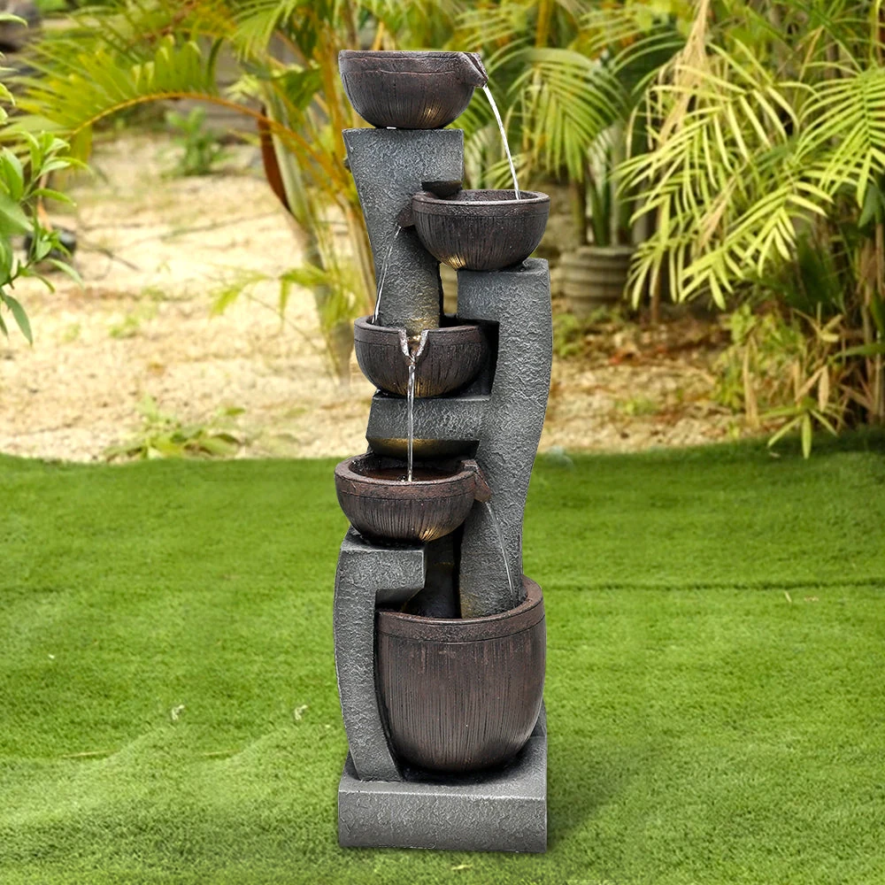 product_image_1765391951 43.7"H-5-Tier Outdoor Water Fountain with LED Lights