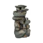 Resin Stacked Rock Indoor Tabletop Fountain with LED Lights-16"H