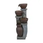 32.8"H Garden Tiered Outdoor Fountain with Warm LED Lights