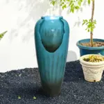 30.7-in H Concrete Jar Outdoor/indoor Fountain with LED light