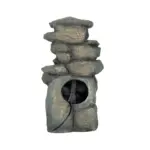 Resin Stacked Rock Indoor Fountain with LED Lights-16"H