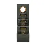 39.3"H-4-tier Designed Outdoor Fountain with LED Lights