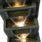 39.3"H-4-tier Designed Outdoor Fountain with LED Lights