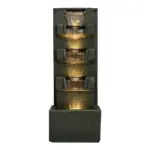 39.3”H-Concrete Modern Water Fountain 5-Tiers