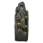 Outdoor Rockery Water Fountain with LED Lights