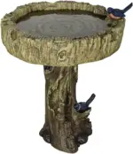 Outdoor Simulated Dendritic Birdbath for Garden, Yard, and Bird Play - Lifelike Tree Trunk Design