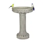 Outdoor Birdbath with Base - Round Garden Bird Pond for Playful Birds and Vibrant Atmosphere