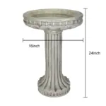 Outdoor Birdbath with Base - Round Garden Bird Pond for Playful Birds and Vibrant Atmosphere