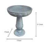 Outdoor Birdbath for Garden and Yard - Concrete Birdbaths to Create a Lively Atmosphere-21.2"H